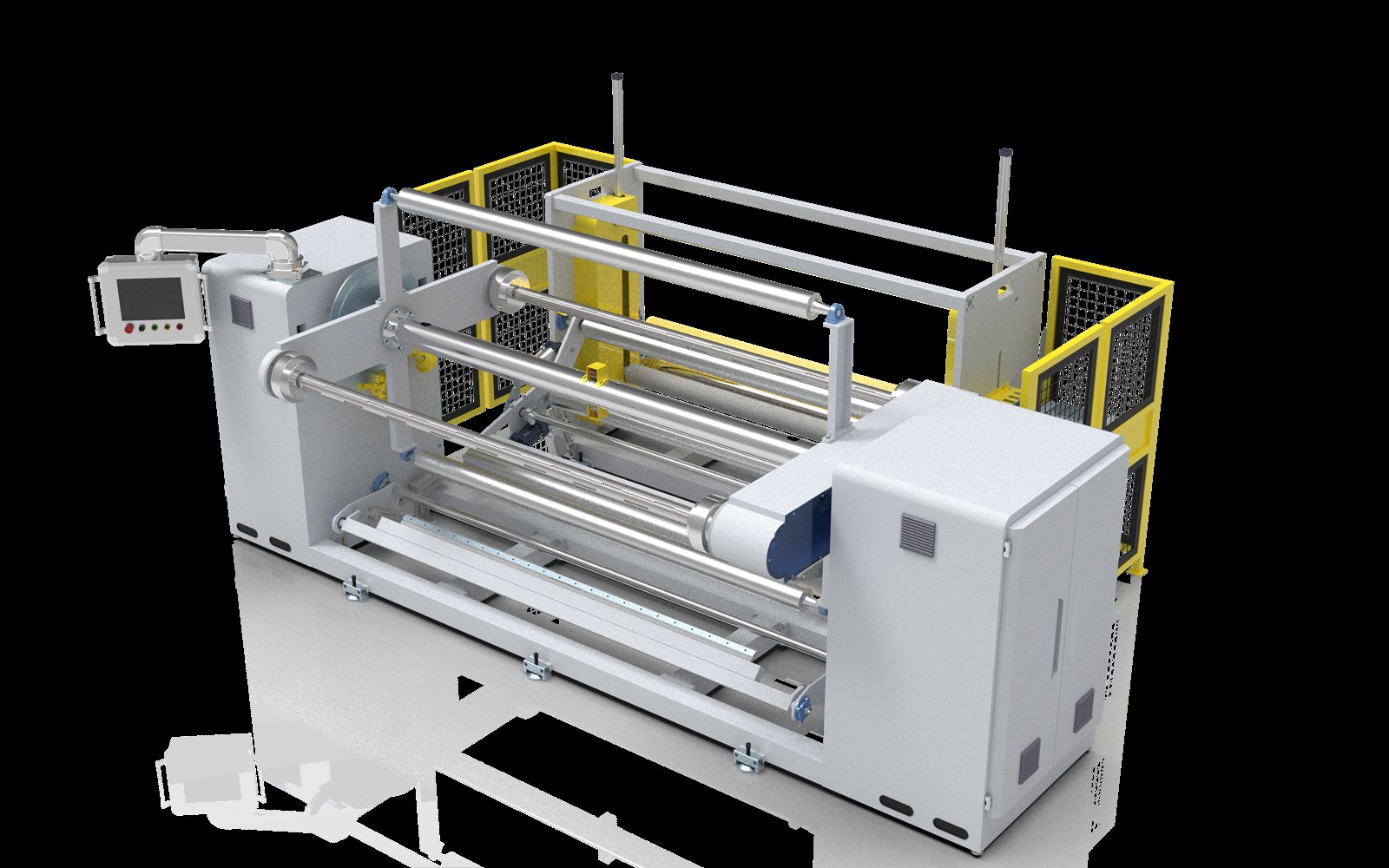Dual-station automatic unwinder for wide roll material handling